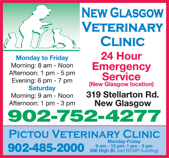 New Glasgow Veterinary Clinic New Glasgow, NS 319 Stellarton Rd