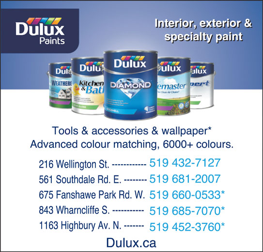 Dulux Paints 216 Wellington St, London, ON